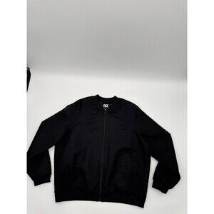 Ivy Park Full-Zip Bomber Jacket Women Large Black Honey Comb Pattern Casual Wear